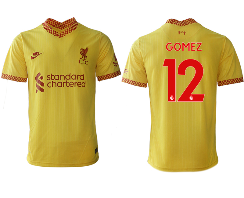 Men 2021-2022 Club Liverpool Second away aaa version yellow #12 Soccer Jersey